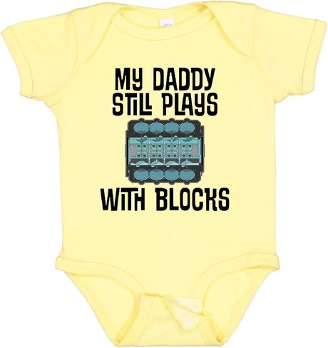 inktastic Auto Mechanic Daddy Still Plays with Blocks Baby Bodysuit in Saudi Arabia