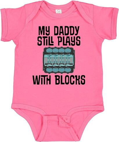inktastic Auto Mechanic Daddy Still Plays with Blocks Baby Bodysuit in Saudi Arabia