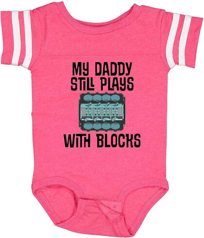 inktastic Auto Mechanic Daddy Still Plays with Blocks Baby Bodysuit in Saudi Arabia