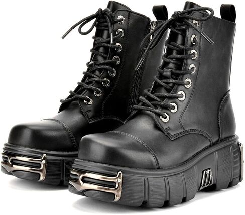 New Punk Style Metal Decoration Round Toe Thick Sole Platform Chunky Heels Women Sneakers Large Size Zipper Western Street Casual Shoes in Saudi Arabia