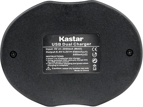 شاحن USB مزدوج من Kastar لـ Cas NP-120 وNP120 وCNP120 وCas Exilim EX-S200 EX-S300 EX-Z31 EX-Z680 EX-Z690 EX-ZS10 EX-ZS12 EX-ZS15 EX-ZS20 EX-ZS26 EX-ZS30 كاميرا رقمية in Kuwait