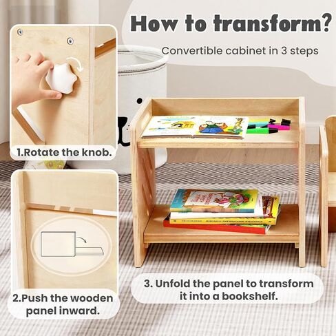labebe Montessori Weaning Table and Chair Set - Adjustable Toddler Eating Table with Baby Bibs, Ideal for Mealtime & Learning, Nursery Birthday Gift in Kuwait