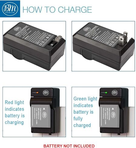 DMW-BCK7 Battery Charger for Panasonic Lumix DMC-FH25 DMC-FH27 DMC-FP5 DMC-FP7 DMC-FS16 DMC-FS18 DMC-FS22 DMC-FS35 DMC-FS37 DMC-S1 DMC-S2 DMC-S3 DMC-SZ1 DMC-SZ5 DMC-SZ7 DMC-TS20 DMC-TS25 Digital Camera + More!! in Kuwait