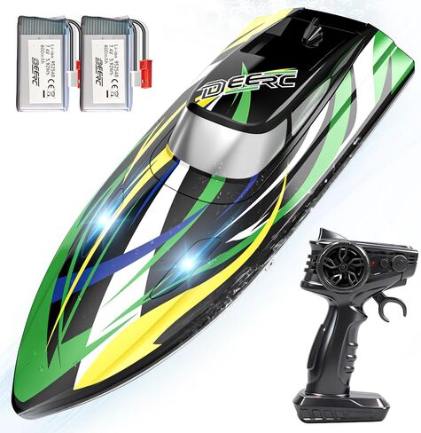 DEERC H120 RC Boat 20+ MPH, Fast Remote Control Boats for Pools and Lakes, 2.4 GHz Racing Boats for Kids & Adults with Rechargeable Battery,Low Battery Alarm,Capsize Recovery,Gifts for Boys Girls in Kuwait