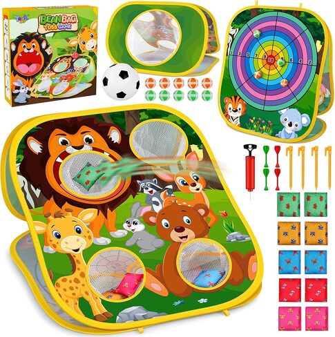 Animal Bean Bag Toss Game Toy Outdoor Toss Game, Family Party Party Supplies for Kids, Gift for Boys Birthday or Christmas for Toddlers Ages 3 4 5 6 Year Old in Saudi Arabia