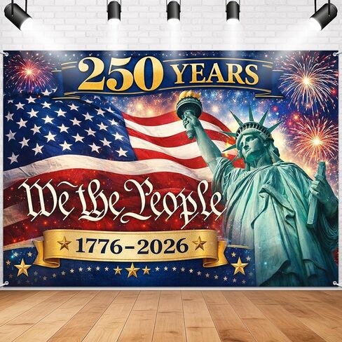 خلفية أمريكا 250 عامًا من الحرية، 1776-2026، خلفية حفلة الذكرى السنوية للاحتفال بعيد ميلاد أمريكا 250، 5 × 7 قدم، الولايات المتحدة الأمريكية، يوم الرابع من يوليو، لوازم الزينة الوطنية لعيد الاستقلال، أحمر أزرق in Kuwait