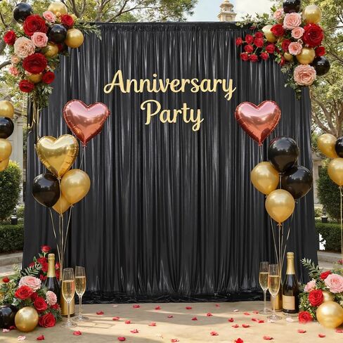 10x10ft Champagne Backdrop Curtains Glitter Sequin Photo Backdrop Curtain Fabric Shimmer Drapes Backdrop Bridal Baby Shower Wedding Birthday Party Photography Backdrops Photoshoot 5x10FT, 2 Panels in Saudi Arabia