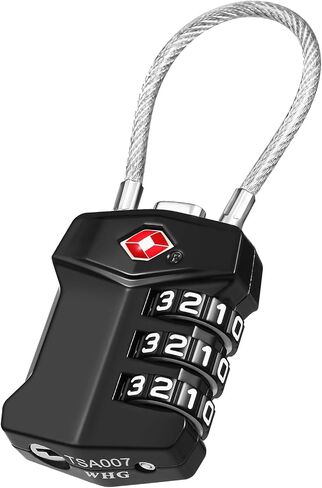 ZHEGE Luggage Locks 4 Pack - TSA Approved, Cable Travel Lock for Gym, School, Suitcases, Baggage with Alloy Body in Kuwait