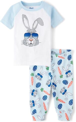The Children's Place,Baby Girls,Easter Family Matching Snug Fit Cotton Pajamas,Rose Mist,2 Years in Saudi Arabia
