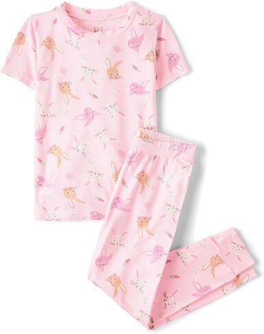The Children's Place,Baby Girls,Easter Family Matching Snug Fit Cotton Pajamas,Rose Mist,2 Years in Saudi Arabia