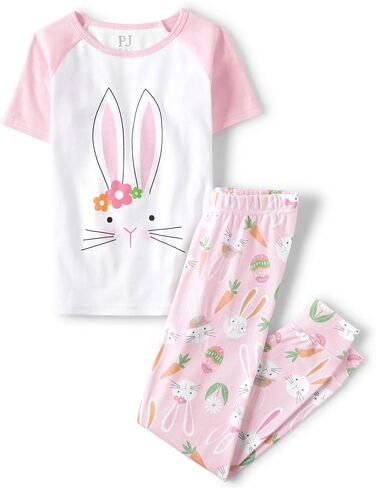 The Children's Place,Baby Girls,Easter Family Matching Snug Fit Cotton Pajamas,Rose Mist,2 Years in Saudi Arabia