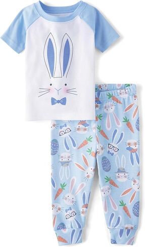 The Children's Place,Baby Girls,Easter Family Matching Snug Fit Cotton Pajamas,Rose Mist,2 Years in Saudi Arabia
