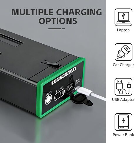 2-Pack 5000mAh Replacement Battery for Moultrie Cellular Trail Cameras Edge, Edge Pro, Edge 2, Edge 2 Pro, Edge 3, USB-C & Solar Panel Charging in Kuwait