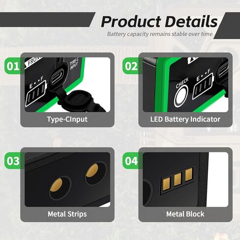 2-Pack 5000mAh Replacement Battery for Moultrie Cellular Trail Cameras Edge, Edge Pro, Edge 2, Edge 2 Pro, Edge 3, USB-C & Solar Panel Charging in Kuwait