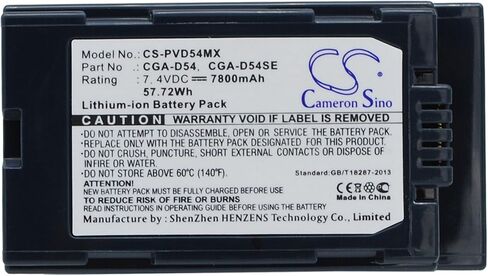 بطارية بديلة متوافقة مع بطارية AG-HVX200 NV-MX350 AG-DVC180A AG-AC-90 NV-DS29EG AG-DVC60E NV-MX5000 AG-DVX100BP (7800 مللي أمبير/7.4 فولت)، CGA-D54SE/1H CGA-D54 CGR-D54S CGA-D54SE/1B in Kuwait