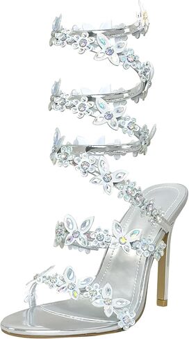 Women's Rhinestones Jeweled Wrap Crystals Sandals in Saudi Arabia