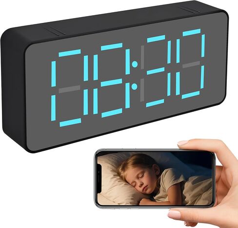 1080P HD WiFi Clock Camera, Indoor Security Camera with Night Vision, 24-Hour Digital Display, App Remote Viewing, SD Card Storage, No Audio Recording in Saudi Arabia