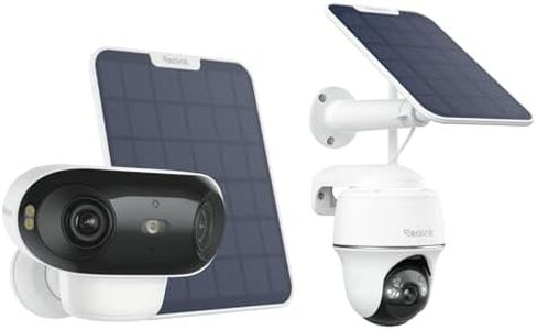 كاميرات مراقبة REOLINK Argus PT & Argus 4 Pro 4K، حزمة من قطعتين، قابلة للإمالة بزاوية 360 درجة وعدسة مزدوجة 180 درجة، رؤية ليلية بدقة 5 ميجابكسل 2K+ و8 ميجابكسل ColorX، اكتشاف ذكي، بدون اشتراك، تخزين محلي in Kuwait