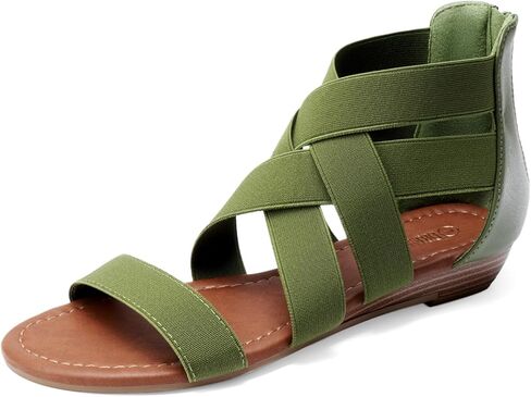 DREAM PAIRS Women's Elastic Ankle Strap Low Wedges Sandals in Saudi Arabia