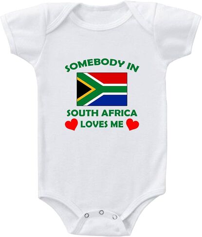 ملابس داخلية للأطفال من نوع Somebody in South Africa Loves Me من القطن للأولاد والبنات باللون الأبيض in Kuwait