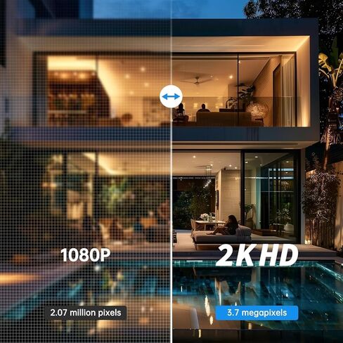 كاميرا Vivideye Light Bulb Camera للواي فاي في الهواء الطلق، كاميرات أمان 2K، كشف الحركة الخارجية اللاسلكية، محادثة ثنائية الاتجاه، رؤية ليلية ملونة، كشف الإنسان بالذكاء الاصطناعي، 5G و2.4 جيجا هرتز، كاميرا أمان بمصباح كهربائي متوافقة مع Alexa in Kuwait