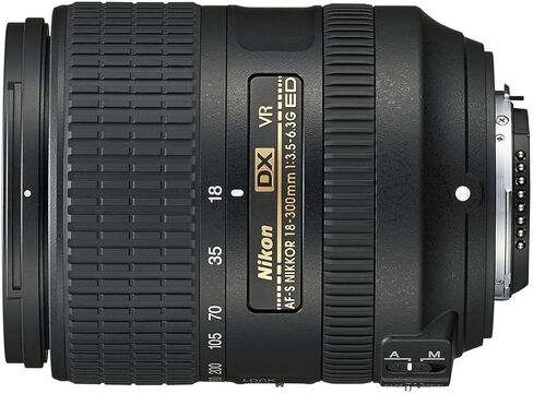 عدسة نيكون DX AF-S مقاس 18-300 مم f/3.5-6.3G ED VR الاحترافية SLR (الطراز الدولي) in Kuwait