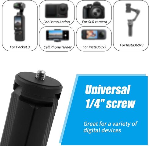 حامل ثلاثي محمول لجيب DJI Osmo 3 & 2، واجهة مترابطة 1/4 بوصة حامل صغير حامل أسود متوافق مع Osmo Pocket 3 & 2، حامل على الطاولة in Kuwait