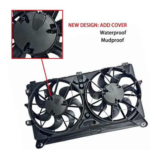 GM1101 Dual Radiator & Condenser Cooling Fan Assembly Compatible with Cadillac Escalade, Chevrolet Avalanche Silverado Suburban Tahoe, GMC Sierra Yukon XL, Replaces 620-654 in Saudi Arabia