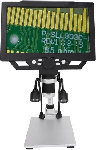 مجهر رقمي LCD مقاس 9 بوصة من SUNGOOYUE، مجهر مستشعر كاميرا 12 ميجابكسل تكبير 1600X مع 8 مصابيح LED قابلة للتعديل وحامل قابل للرفع، لإصلاح دائرة PCB لحام C in Kuwait