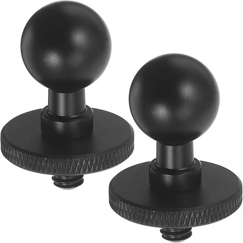SHOWERORO 2pcs Aluminum Alloy 1/4 Inch Screw Ball Head Tripod Adapter Camera Support Bracket Parts 17mm Diameter for DSLR Photography Black in Kuwait