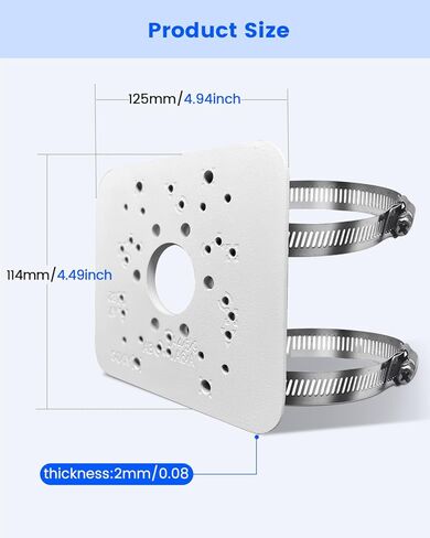 Metal Universal Vertical Pole Mounting Bracket for Security Cameras, Stainless Steel Corner Mount Adapter with 4 Loops, CCTV Surveillance Camera Mount Brackets in Saudi Arabia