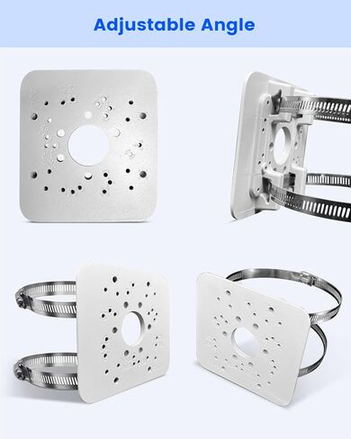 Metal Universal Vertical Pole Mounting Bracket for Security Cameras, Stainless Steel Corner Mount Adapter with 4 Loops, CCTV Surveillance Camera Mount Brackets in Saudi Arabia