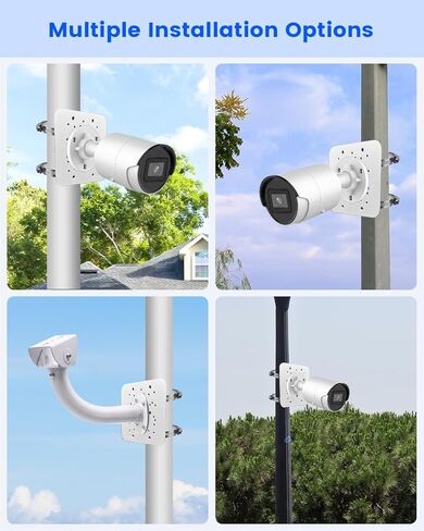 Metal Universal Vertical Pole Mounting Bracket for Security Cameras, Stainless Steel Corner Mount Adapter with 4 Loops, CCTV Surveillance Camera Mount Brackets in Saudi Arabia