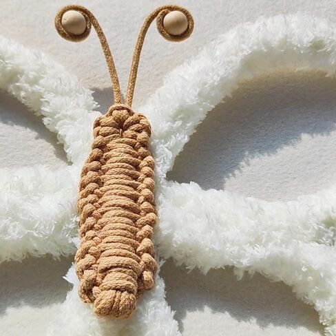 JoyuHome Boho ديكور الحضانة 2PCS المنسوجة يدويا Macrame فراشة الجدار شنقا - ديكور غرفة Boho، أطفال بنات غرفة الجدار شنقا، اليدوية Macrame جدار الفن للحضانة، غرفة نوم الأطفال، النوم، حفلة عيد ميلاد in Kuwait