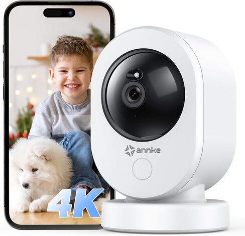 كاميرا أمان داخلية ANNKE بدقة 8 ميجابكسل UHD، كاميرا Crater Reno 4K Smart 2.4/5 جيجا هرتز WiFi مع PTZ، صوت ثنائي الاتجاه، اكتشاف بشري ذكي، متوافق مع Alexa for Nannay/Baby/Pet Camera/Home Security، تطبيق MIPC in Kuwait