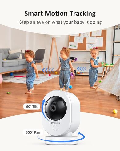 كاميرا أمان داخلية ANNKE بدقة 8 ميجابكسل UHD، كاميرا Crater Reno 4K Smart 2.4/5 جيجا هرتز WiFi مع PTZ، صوت ثنائي الاتجاه، اكتشاف بشري ذكي، متوافق مع Alexa for Nannay/Baby/Pet Camera/Home Security، تطبيق MIPC in Kuwait