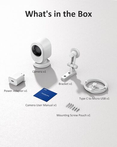 كاميرا أمان داخلية ANNKE بدقة 8 ميجابكسل UHD، كاميرا Crater Reno 4K Smart 2.4/5 جيجا هرتز WiFi مع PTZ، صوت ثنائي الاتجاه، اكتشاف بشري ذكي، متوافق مع Alexa for Nannay/Baby/Pet Camera/Home Security، تطبيق MIPC in Kuwait