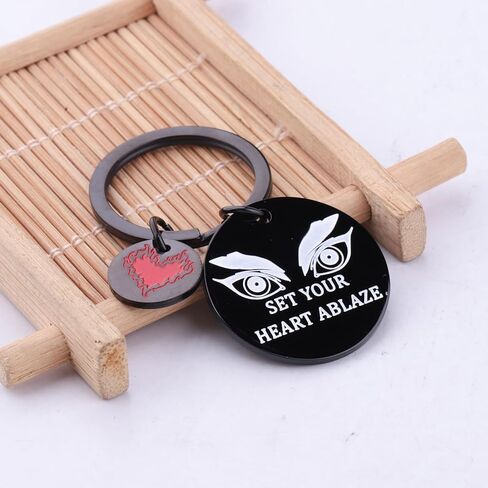 CYTING Anime Manga Inspirational Gift Set Your Heart Ablaze Keychain Rengoku Slayer Anime Character Jewelry Cosplay Gift in Saudi Arabia
