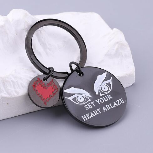 CYTING Anime Manga Inspirational Gift Set Your Heart Ablaze Keychain Rengoku Slayer Anime Character Jewelry Cosplay Gift in Saudi Arabia