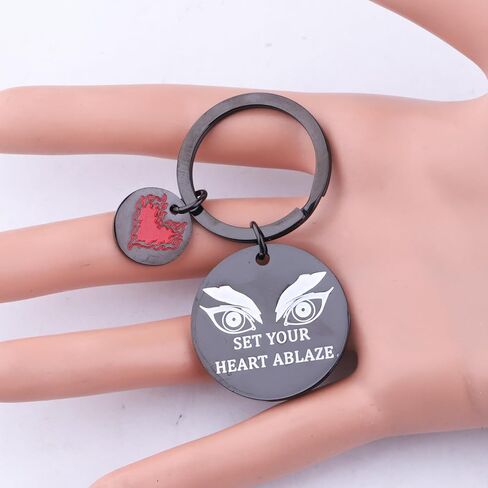 CYTING Anime Manga Inspirational Gift Set Your Heart Ablaze Keychain Rengoku Slayer Anime Character Jewelry Cosplay Gift in Saudi Arabia