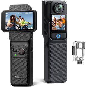 EBTOOLS 4K WiFi Action Camera, 16MP 154 Wide Angle Lens with 6 Axis Stabilization, Dual, 30m Water Proof, 437min Battery Life for Motorcycle Cycling Vlogging in Kuwait