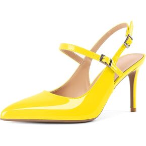Mettesally Women's Slingback Pumps Stiletto High Heels Closed Pointed Toe Heel Ankle Strap Heeled Sandals Party Office Shoes 3 Inch in Saudi Arabia