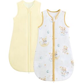 WYTbaby Baby Sleep Sack 2 Pack Cotton SleepSack for Spring Summer Wearable Blanket with 2-Way Zipper in Kuwait
