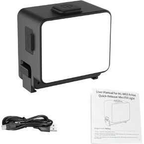 Vlogging Light for Action6 5 Pro 4 3, Magnetic Mini LED Action Camera Video Light, 5600K Fill Lighting with Adjustable Brightness, Ideal for Photography & Camera Cage Accessories in Kuwait