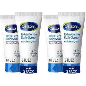 Cetaphil Exfoliating Face Wash, Extra Gentle Daily Face Scrub, Gently Exfoliates & Cleanses, For All Skin Types, Non-Irritating & Hypoallergenic, Suitable For Sensitive Skin, 6 Fl Oz, Pack of 2 in Saudi Arabia