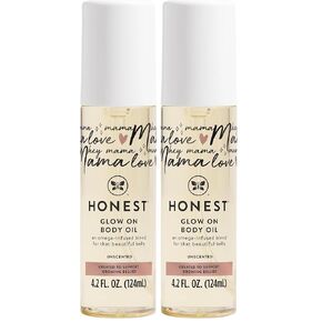 The Honest Company Honest Mama Glow On Body + Belly Oil | Organic, Plant-Based, Hypoallergenic, Omega-Infused | 4.2 fl oz in Saudi Arabia