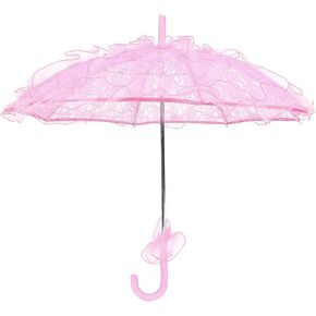Lace Umbrellas for Tea Party, Wedding Bride Umbrella Unique Foldable Lace Fabric Parasol Performance Props for Costume Accessory in Saudi Arabia
