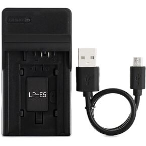 شاحن USB Norifon LP-E5 لكاميرات Canon EOS 1000D، EOS 450D، EOS 500D، EOS Kiss F، EOS Kiss X2، X3، EOS Rebel T1i، XS، Xsi Camera والمزيد in Kuwait