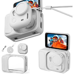 جراب من السيليكون لهاتف Insta360 Go Ultra غطاء واقٍ لكامل الجسم متوافق مع ملحقات كاميرا Insta360 Go Ultra مع قبضة معززة، غطاء عدسة مضاد للخدش، وردي in Kuwait
