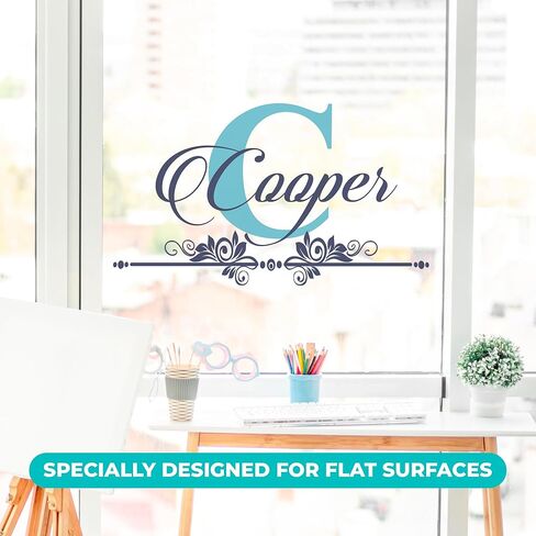 e-Graphic Design Inc اسم مخصص & الأولي مع زخرفة الجدار الشارات أنا شخصية ديكور الجدار الجمالية لغرفة نوم صبي أو فتاة أنا جدارية الجدار ملصق للكمبيوتر المحمول سيارة المنزل (M282) (واسعة 26 "× 13" الارتفاع) in Kuwait